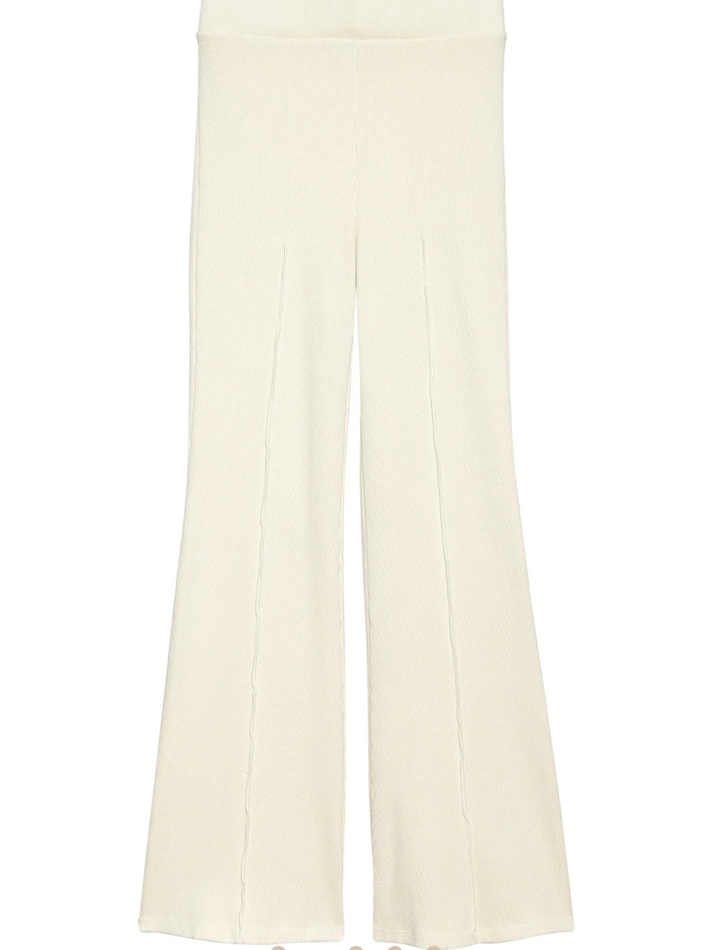 DONNI Rib Kick Flare in Crème - Size: Medium